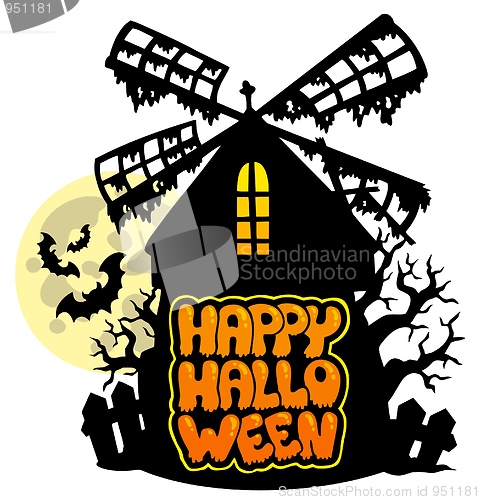 Image of Mill with Happy Halloween sign 1