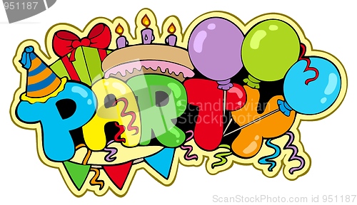 Image of Cartoon party sign