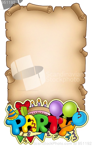 Image of Scroll with party sign