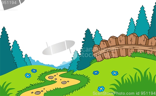 Image of Cartoon country landscape