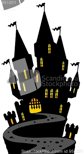 Image of Castle on hill silhouette