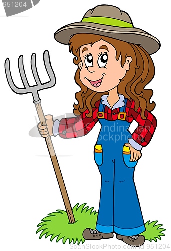 Image of Cute farm girl