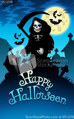 Image of Halloween image with grim reaper
