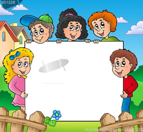 Image of Blank frame with various kids