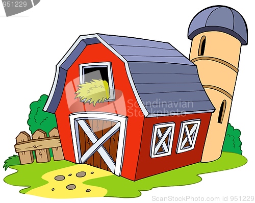 Image of Cartoon red barn