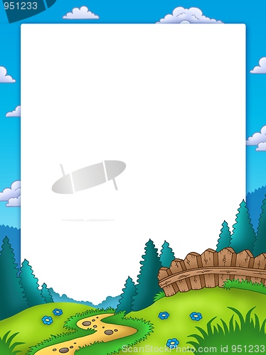 Image of Frame with country landscape