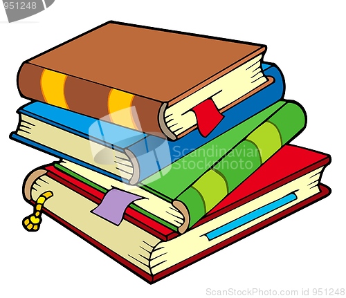 Image of Pile of four old books