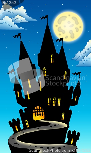 Image of Night view on castle on hill