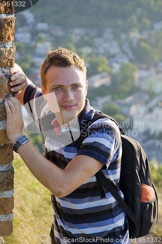 Image of Smiling tourist