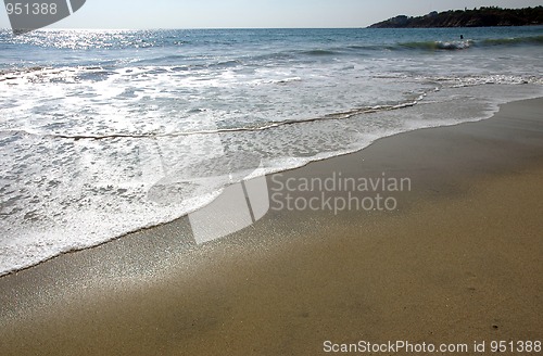 Image of Reflection of sunlight on the blue water of Puerto Escondido