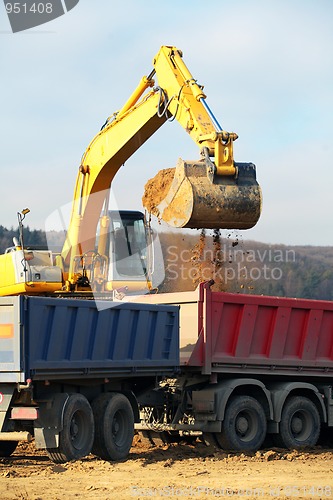 Image of Yellow excavator