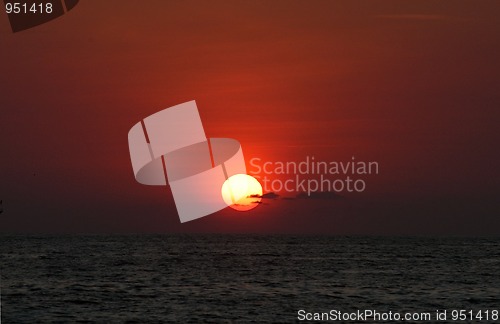 Image of Sunset over sea in Puerto Escondido