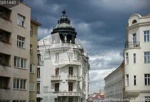 Image of Historical building on the cloudy sky