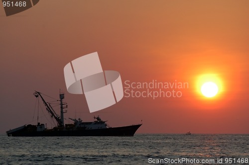 Image of Sunset over sea in Puerto Escondido