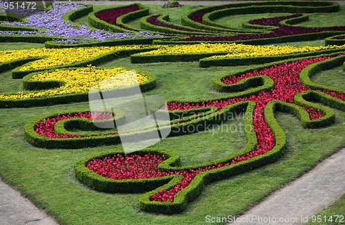 Image of Flower garden of Castle in Kromeriz, Czech Republic