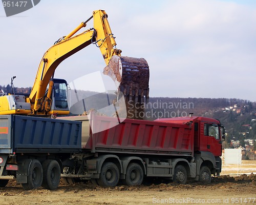 Image of Yellow excavator