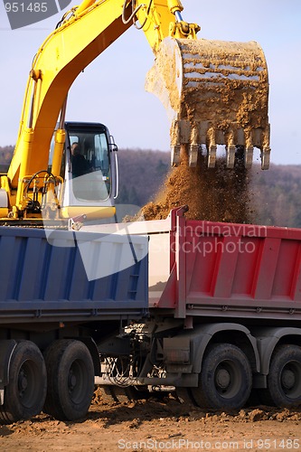 Image of Yellow excavator