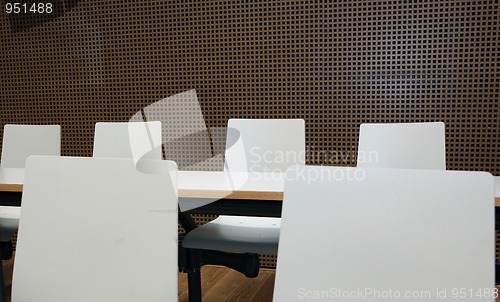 Image of Boardroom with white seats