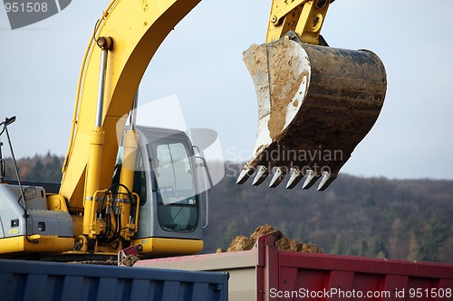 Image of Yellow excavator