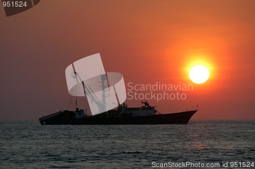 Image of Sunset over sea in Puerto Escondido