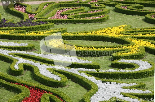 Image of Flower garden of Castle in Kromeriz, Czech Republic