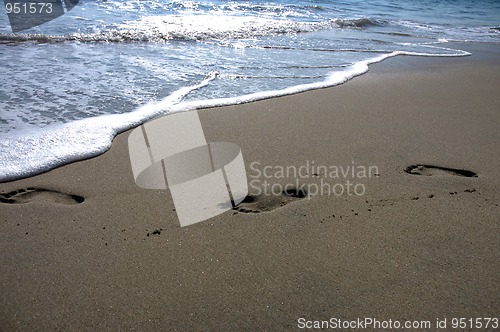 Image of Footprints on the beach of Puerto Escondido