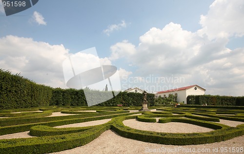 Image of Flower garden of Castle in Kromeriz, Czech Republic