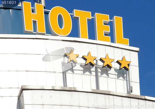 Image of Detail of four stars hotel facade