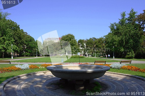 Image of Statue in the city park in the summer day light