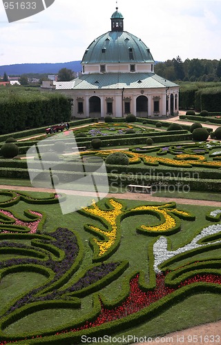 Image of Flower garden of Castle in Kromeriz, Czech Republic