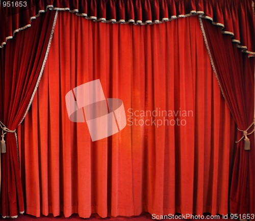 Image of The traditional red theatre curtain