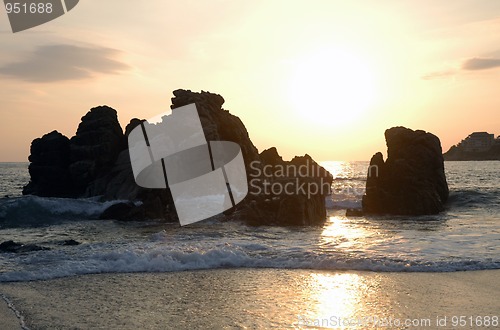 Image of Beach during the sunset, Puerto Escondido, Mexico