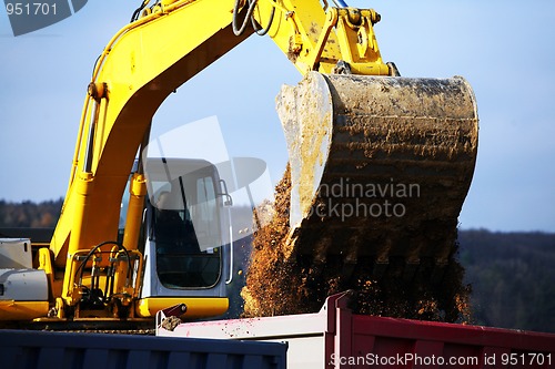 Image of Yellow excavator