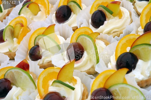 Image of Colorful delicous fruit plate with grape and lime