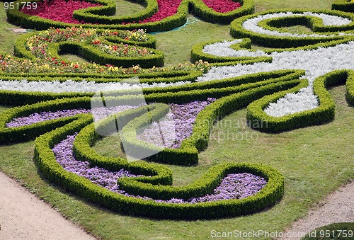 Image of Flower garden of Castle in Kromeriz, Czech Republic