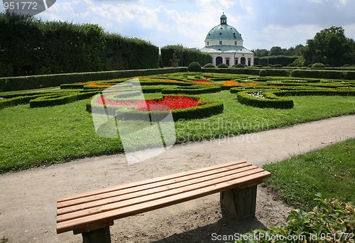 Image of Flower garden of Castle in Kromeriz, Czech Republic