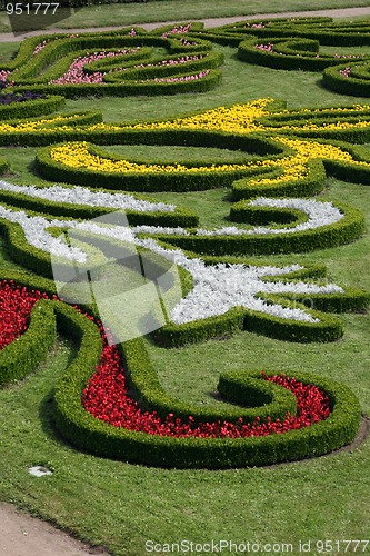 Image of Flower garden of Castle in Kromeriz, Czech Republic