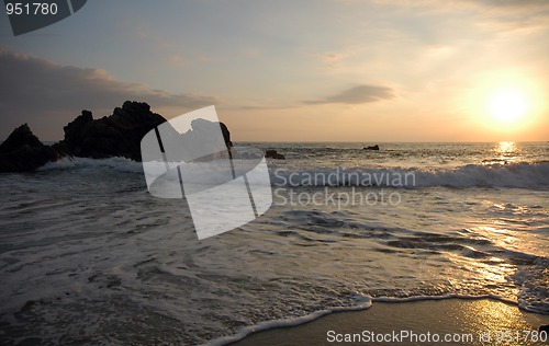 Image of Beach during the sunset, Puerto Escondido, Mexico