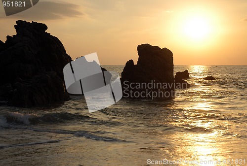 Image of Beach during the sunset, Puerto Escondido, Mexico