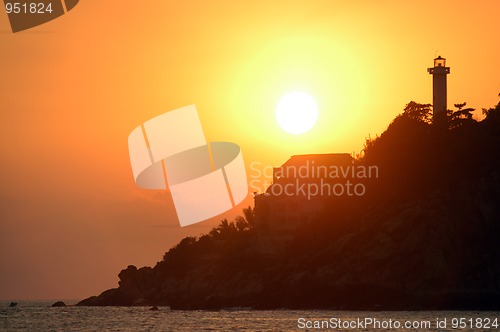 Image of Beach during the sunset, Puerto Escondido, Mexico