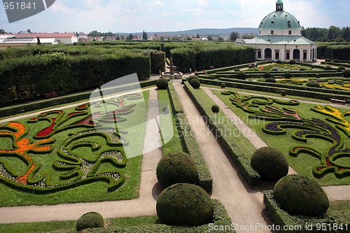 Image of Flower garden of Castle in Kromeriz, Czech Republic