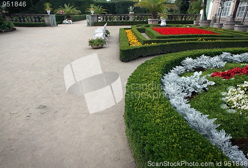 Image of Flower garden of Castle in Kromeriz, Czech Republic