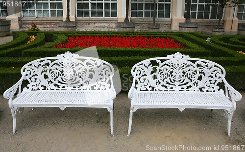 Image of Flower garden of Castle in Kromeriz, Czech Republic