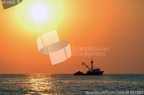 Image of Sunset over sea in Puerto Escondido