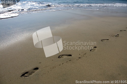 Image of Footprints on the beach of Puerto Escondido