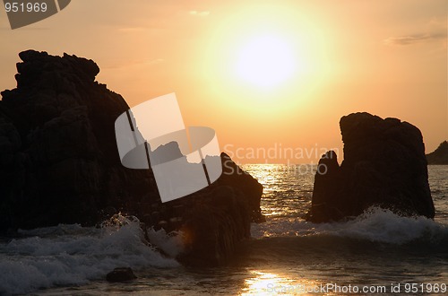 Image of Beach during the sunset, Puerto Escondido, Mexico