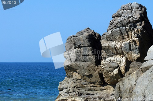 Image of Rocks on beach in Puerto Escondido, Mexico