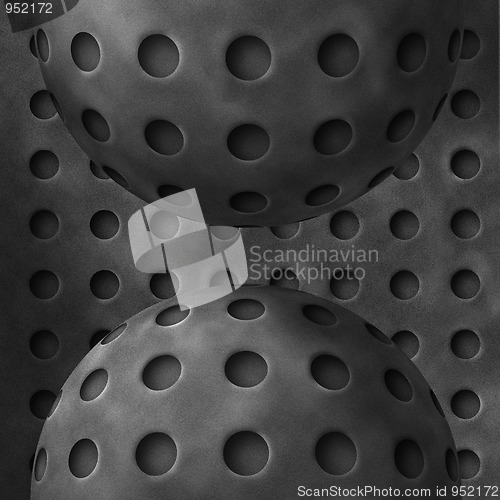 Image of Abstract metal balls with holes