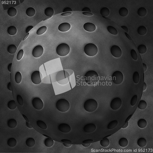Image of Abstract metal balls with holes