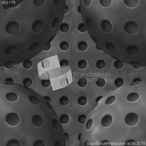 Image of Iron gray metal spheres with holes